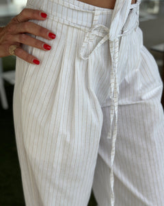 Top + Pantalone Gessato | Bianco