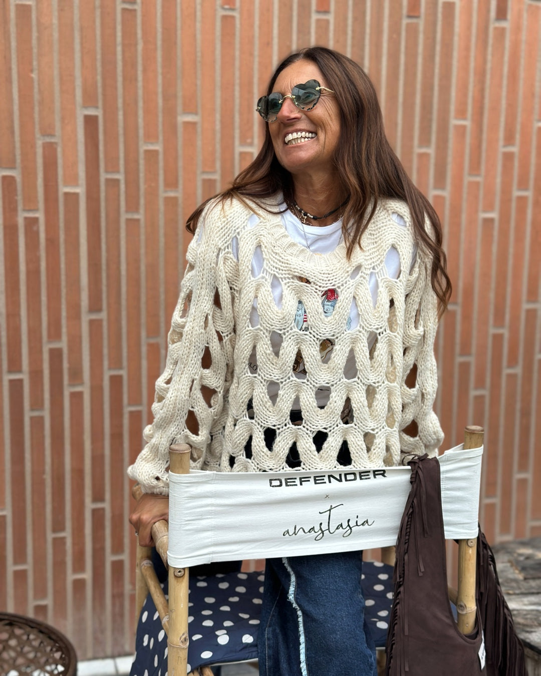 Maglione Misto Viscosa Traforato Burro
