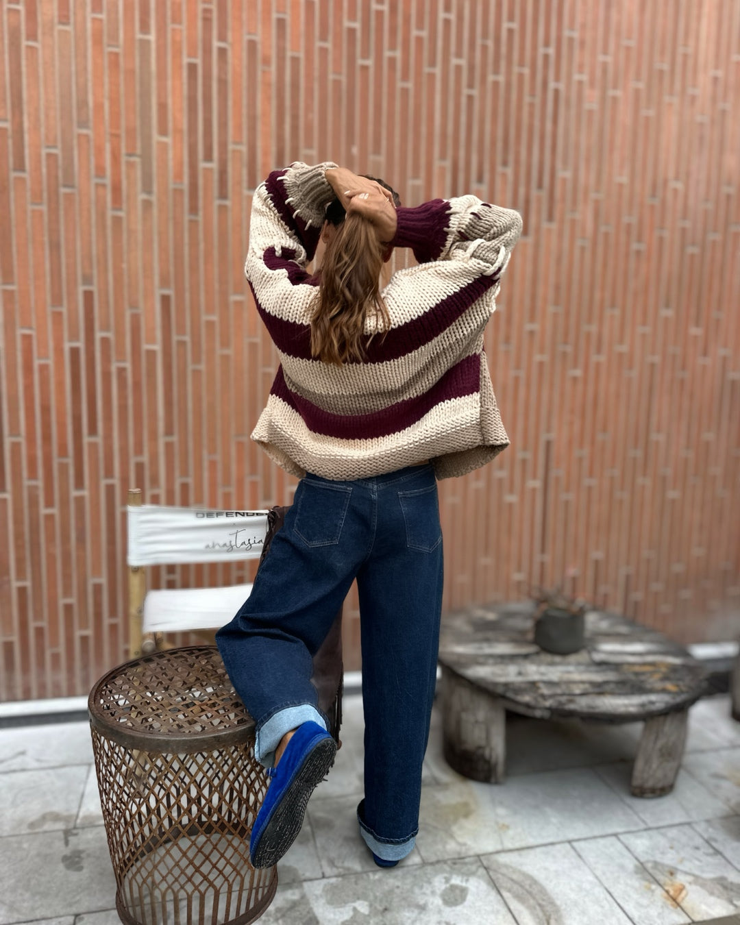 Maxi Cardigan Viscosa Intrecci Burgundy