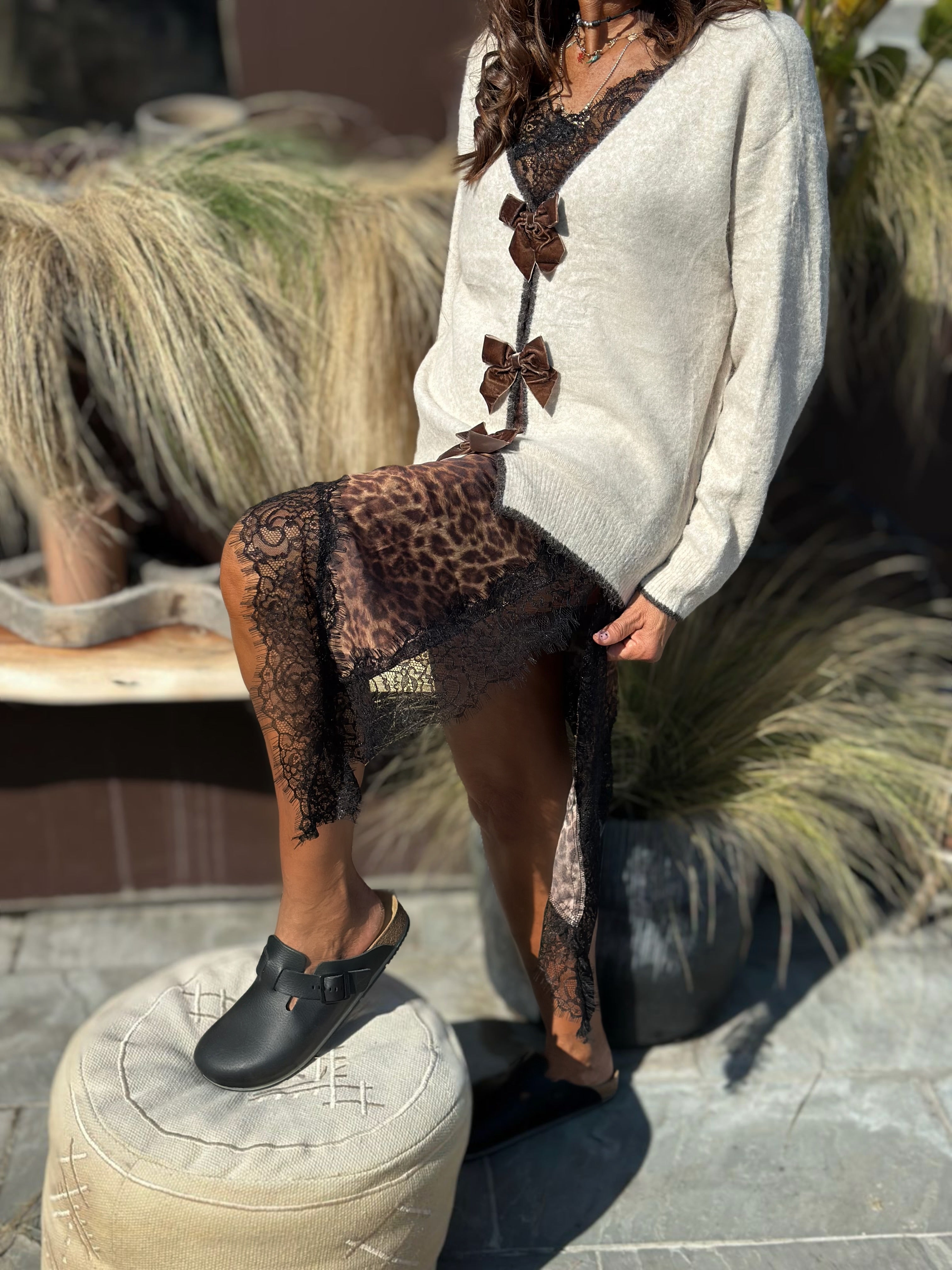 Maglione Fiocchetto Velluto Burro