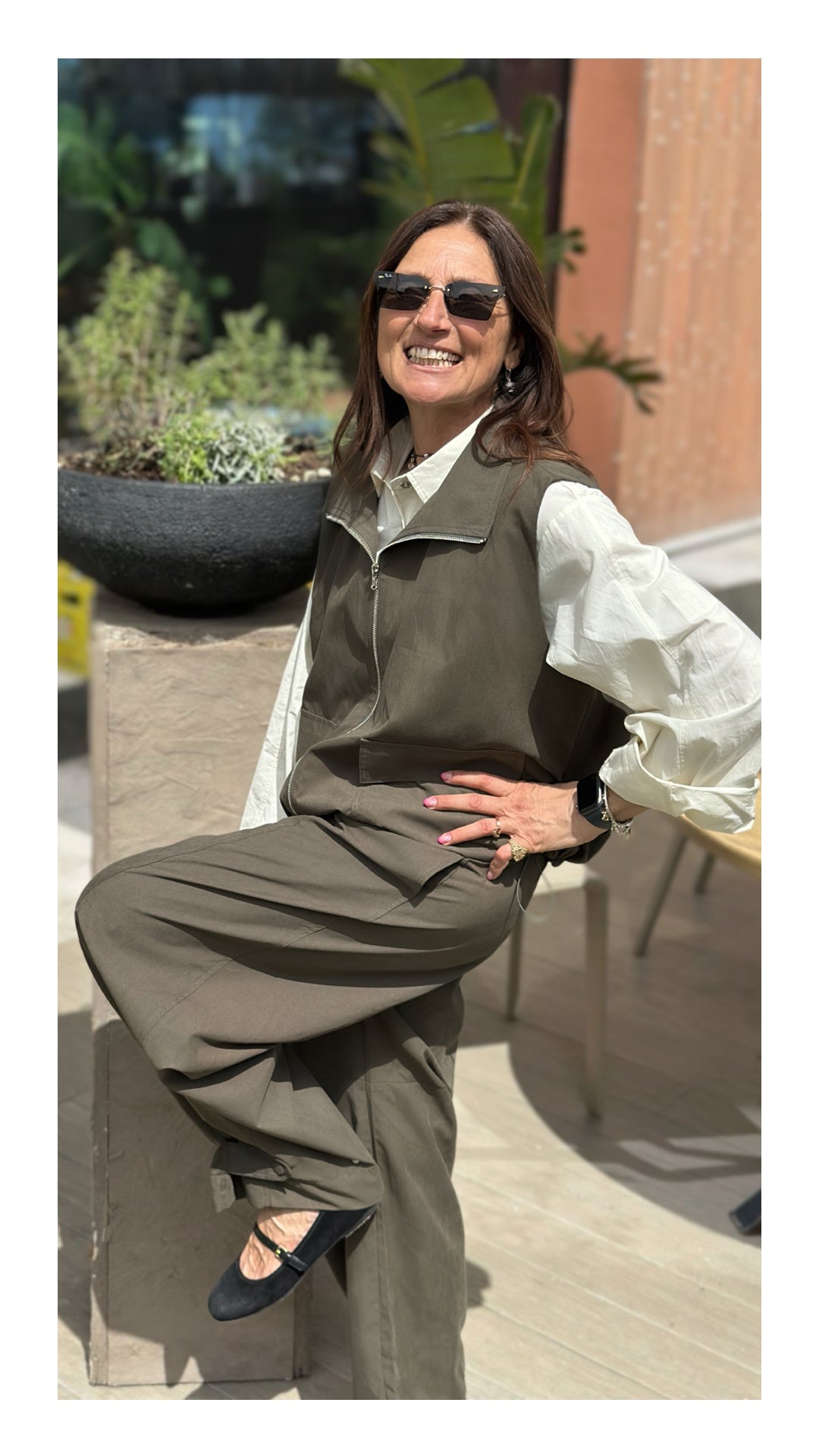 Gilet Bomber con Tasconi | Verde Militare