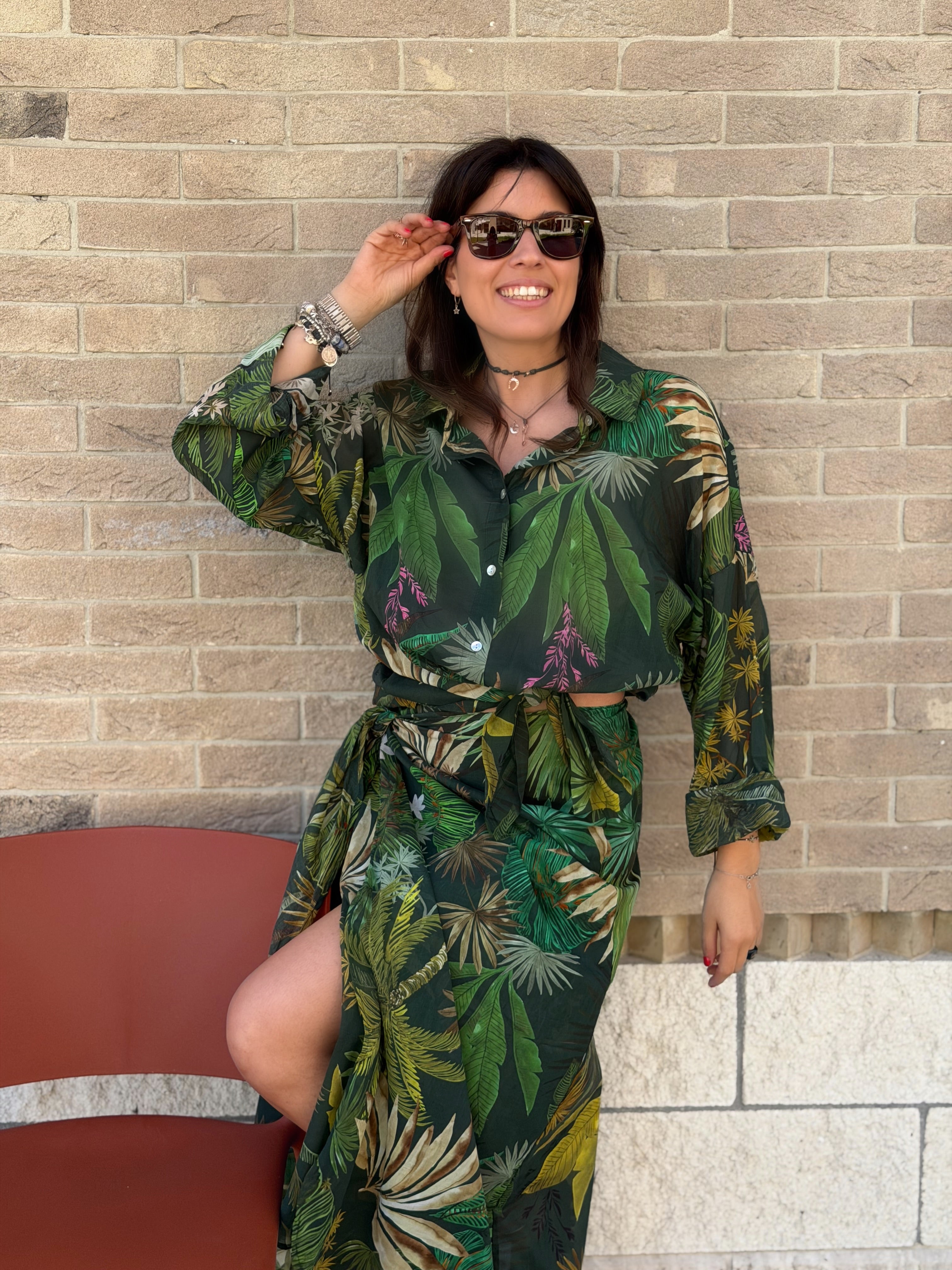 Camicia Mussola di Cotone Jungle
