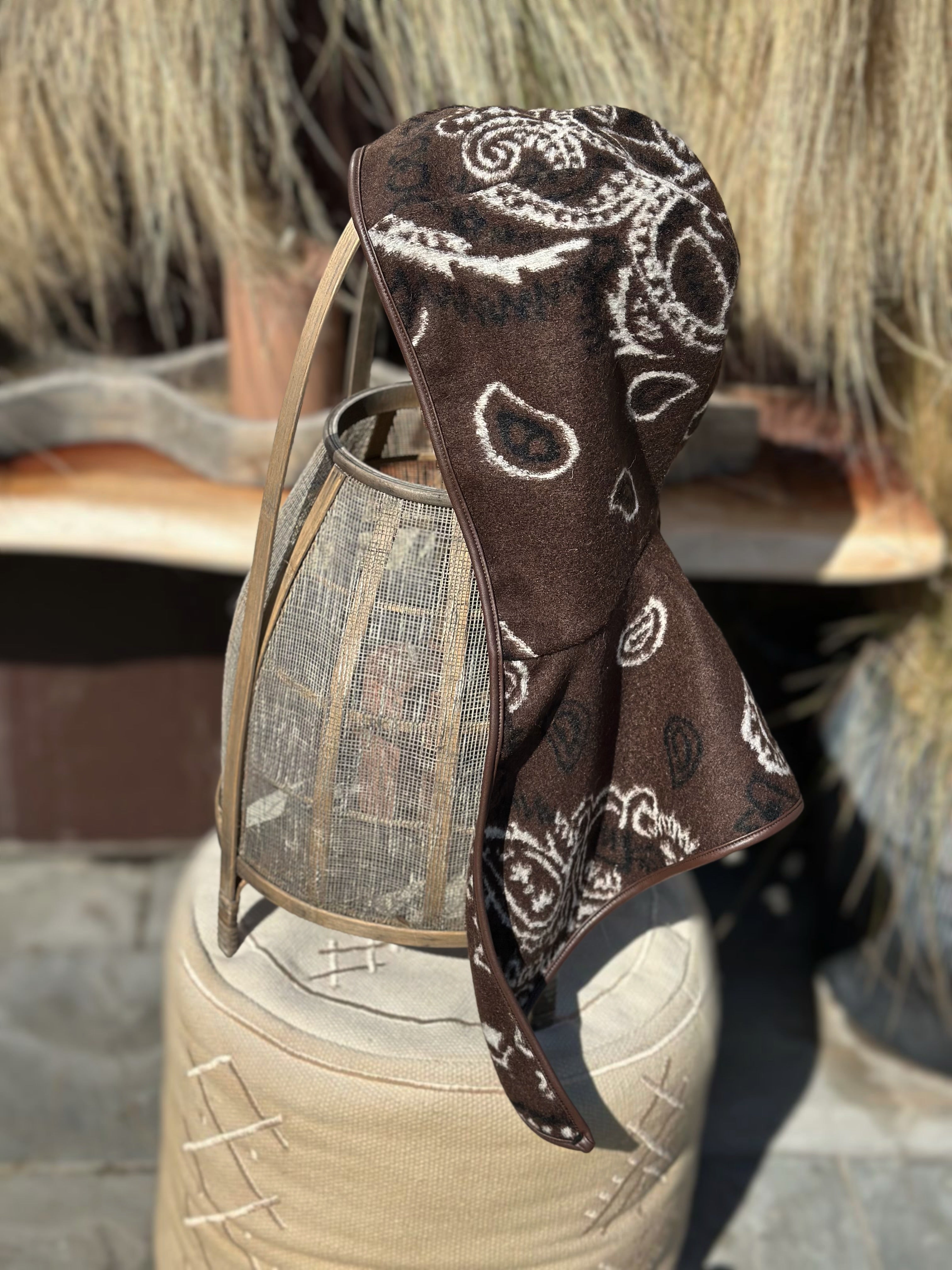 Cappuccio Misto Lana Paisley Cioccolato