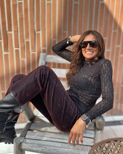 Maglia in Pizzo Nero