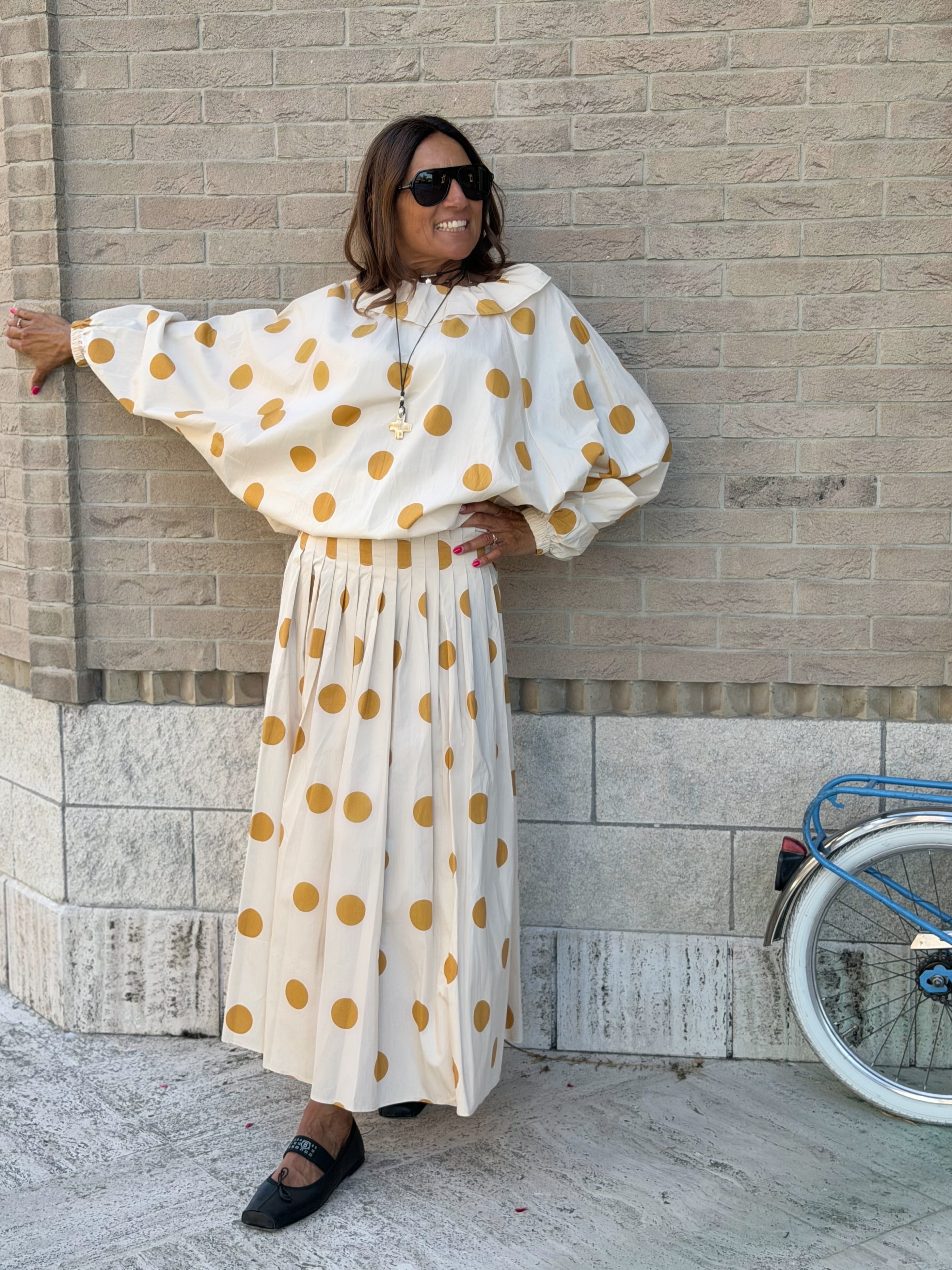 Gonna a Pois Allegra - Giallo Ocra