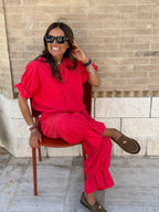 Pantalone in Cotone Sangallo Milos - Corallo