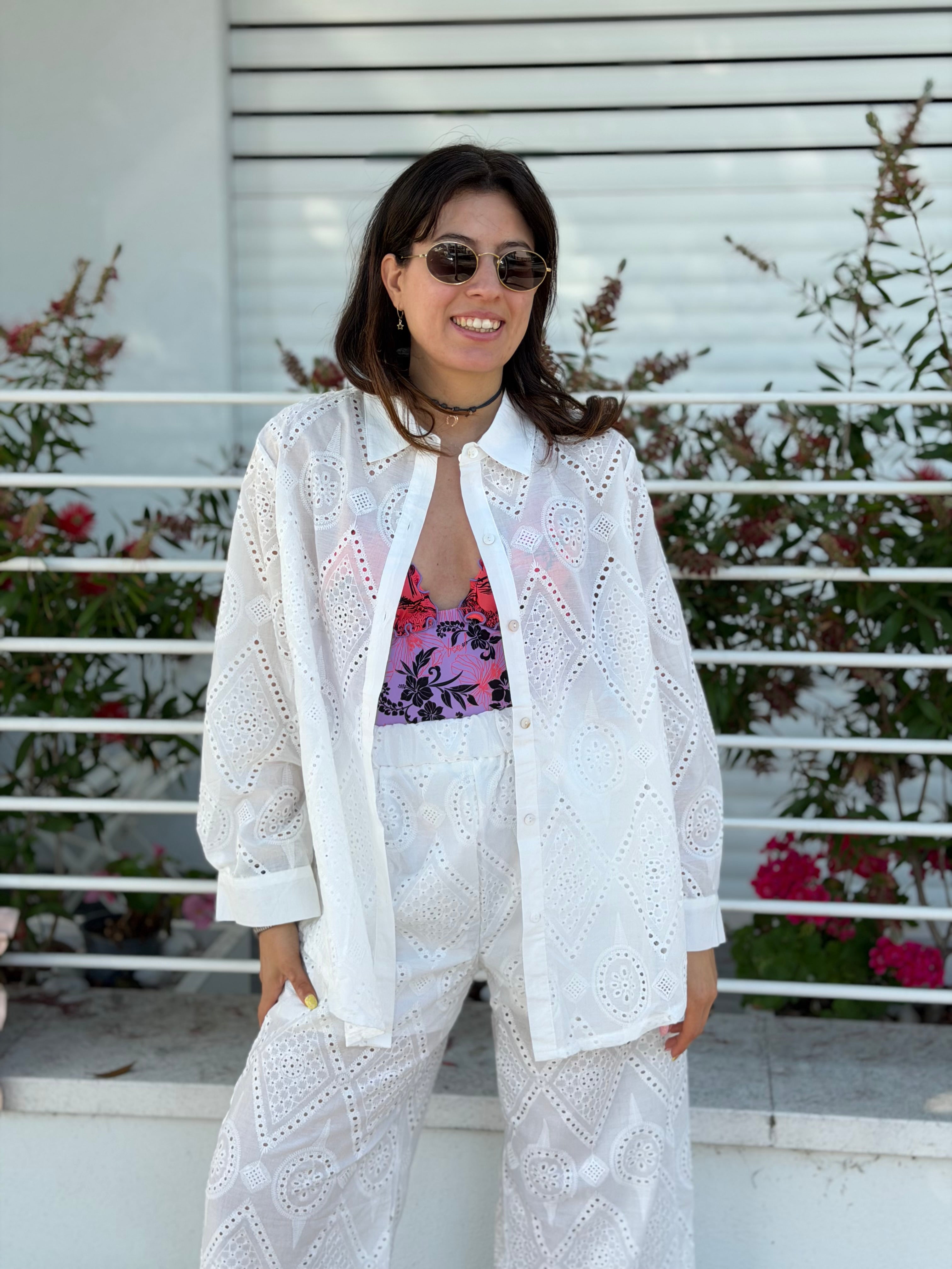 Completo Camicia & Pantalone Sangallo - Bianco