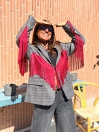 Blazer Principe di Galles con Frange Red