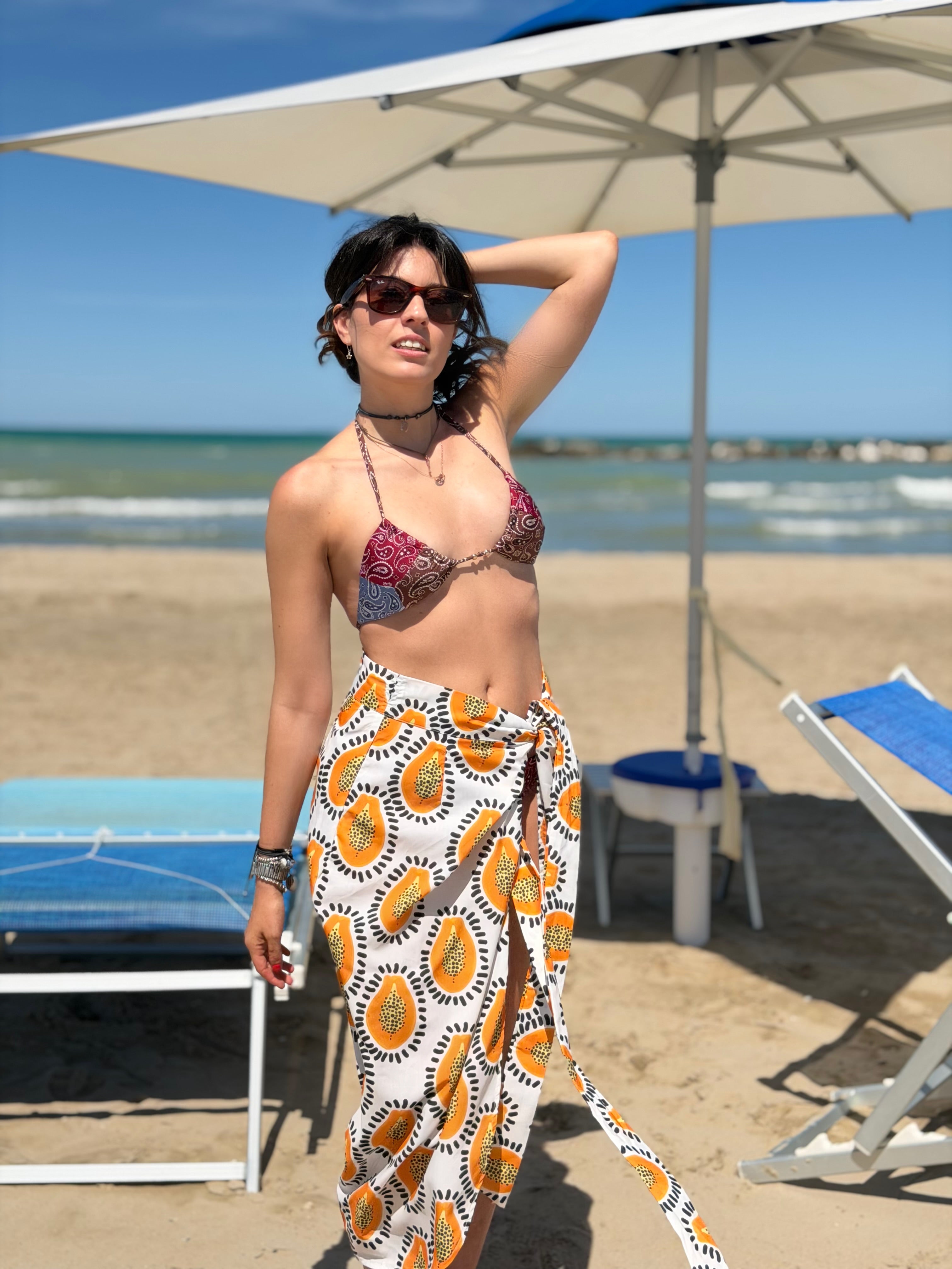 Gonna Pareo Midi Bahamas - Bianco