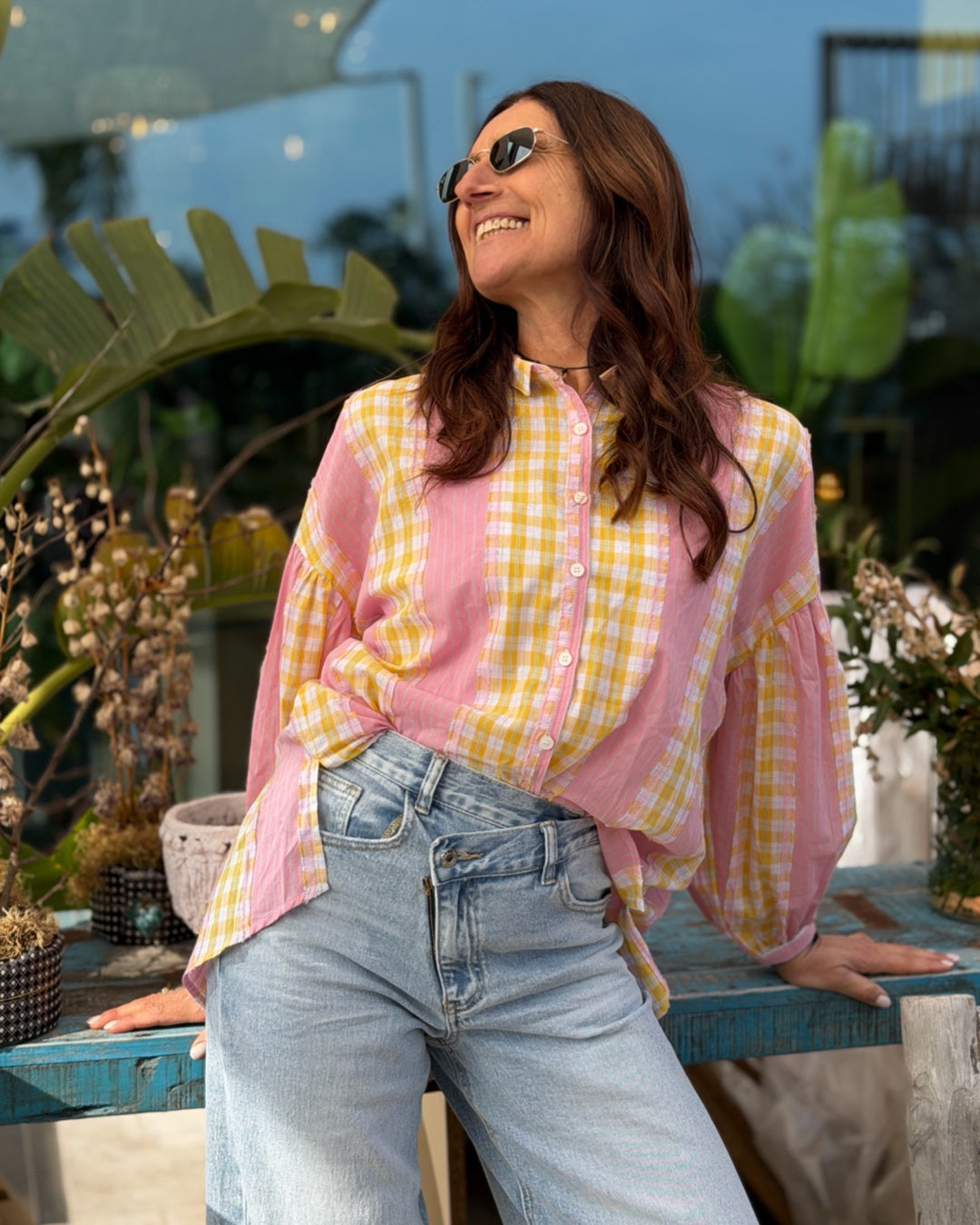 Camicia Patchwork Rosa