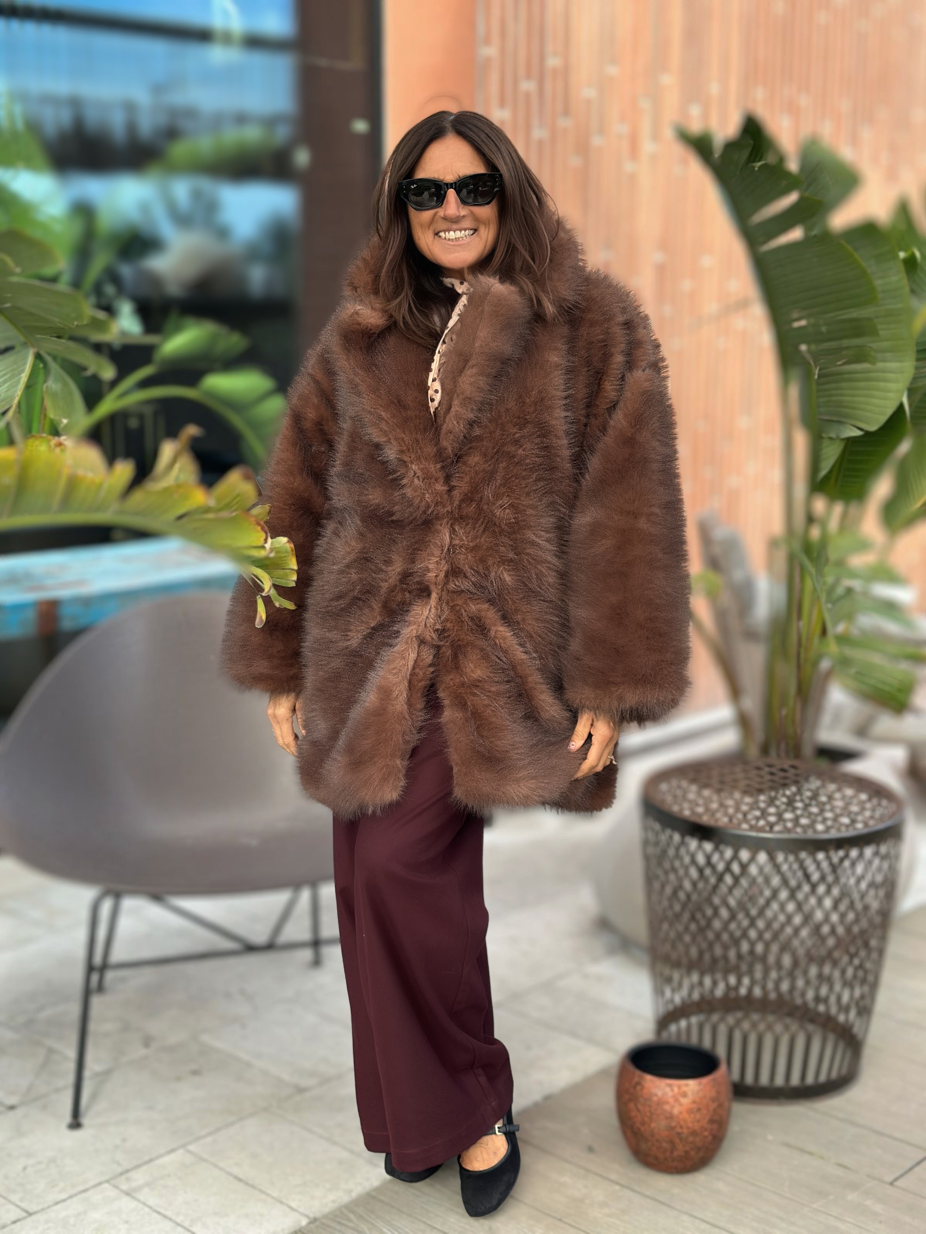 Eco Pelliccia Top Quality Brown