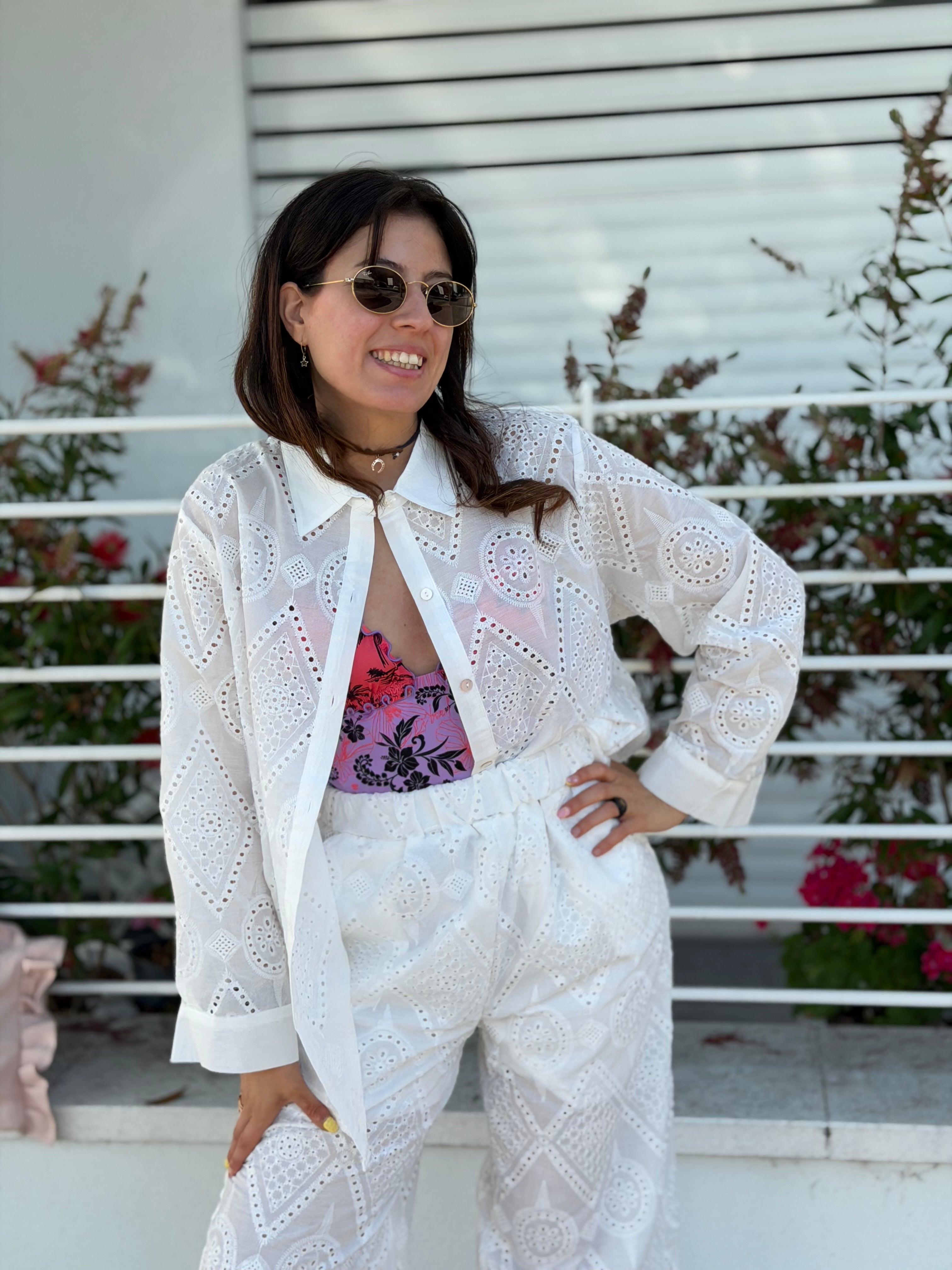Completo Camicia & Pantalone Sangallo - Bianco