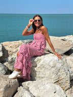 Top Volants Vichy Lumina - Rosso