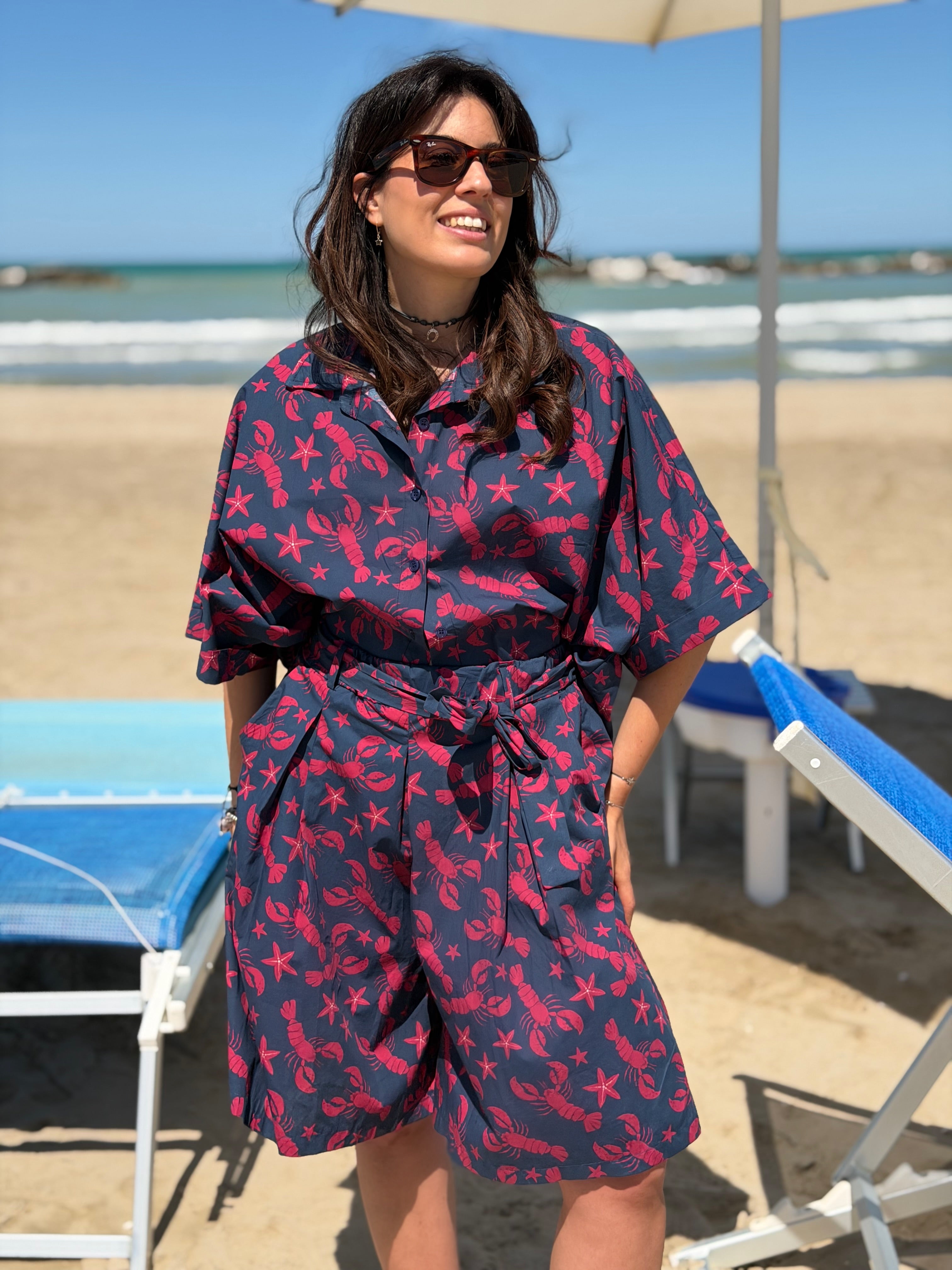 Camicia in fresco Cotone Galapagos - Blu