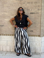 Pantalone Righe Ondulate Cotone Panarea