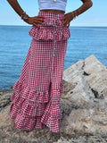 Maxi Gonna Vichy Lumina - Rosso
