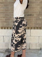 Bermuda in Denim Animalier Texas - Ecrù
