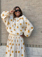 Blusa Over a Pois Allegra - Giallo Ocra