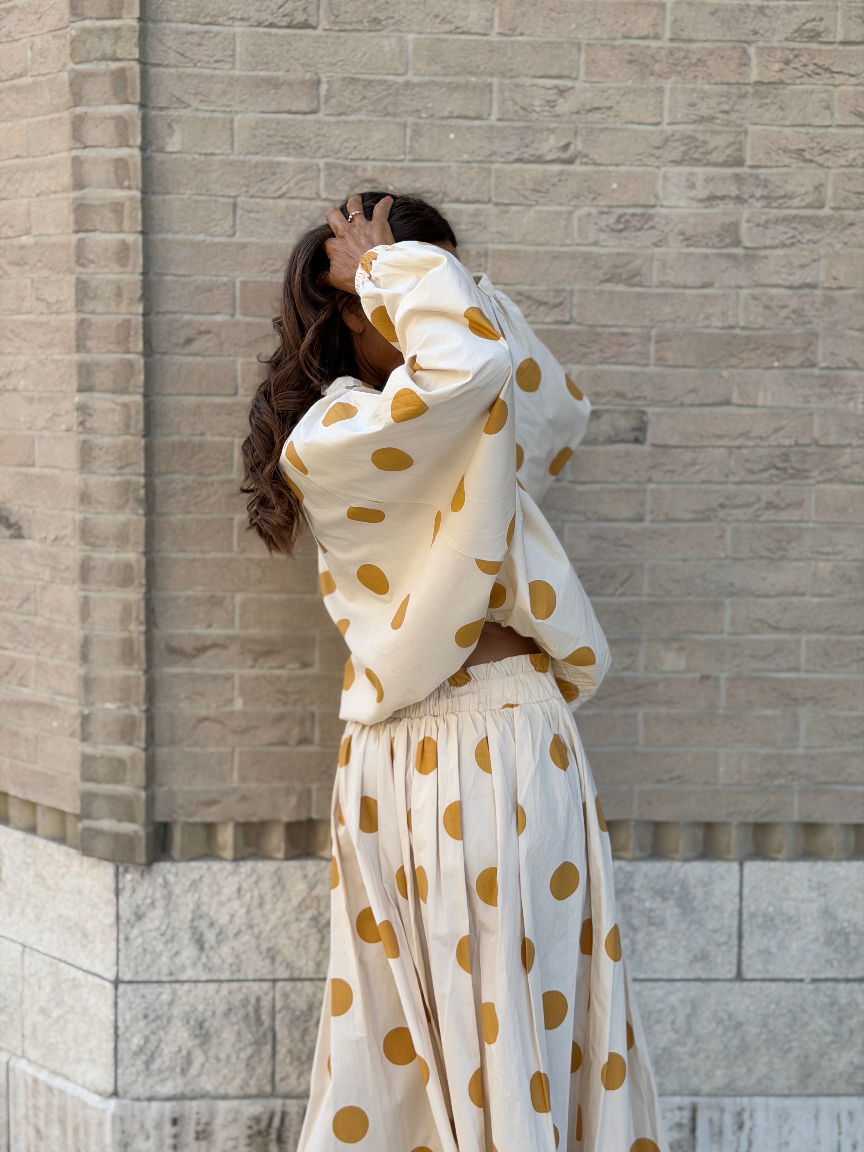 Blusa Over a Pois Allegra - Giallo Ocra