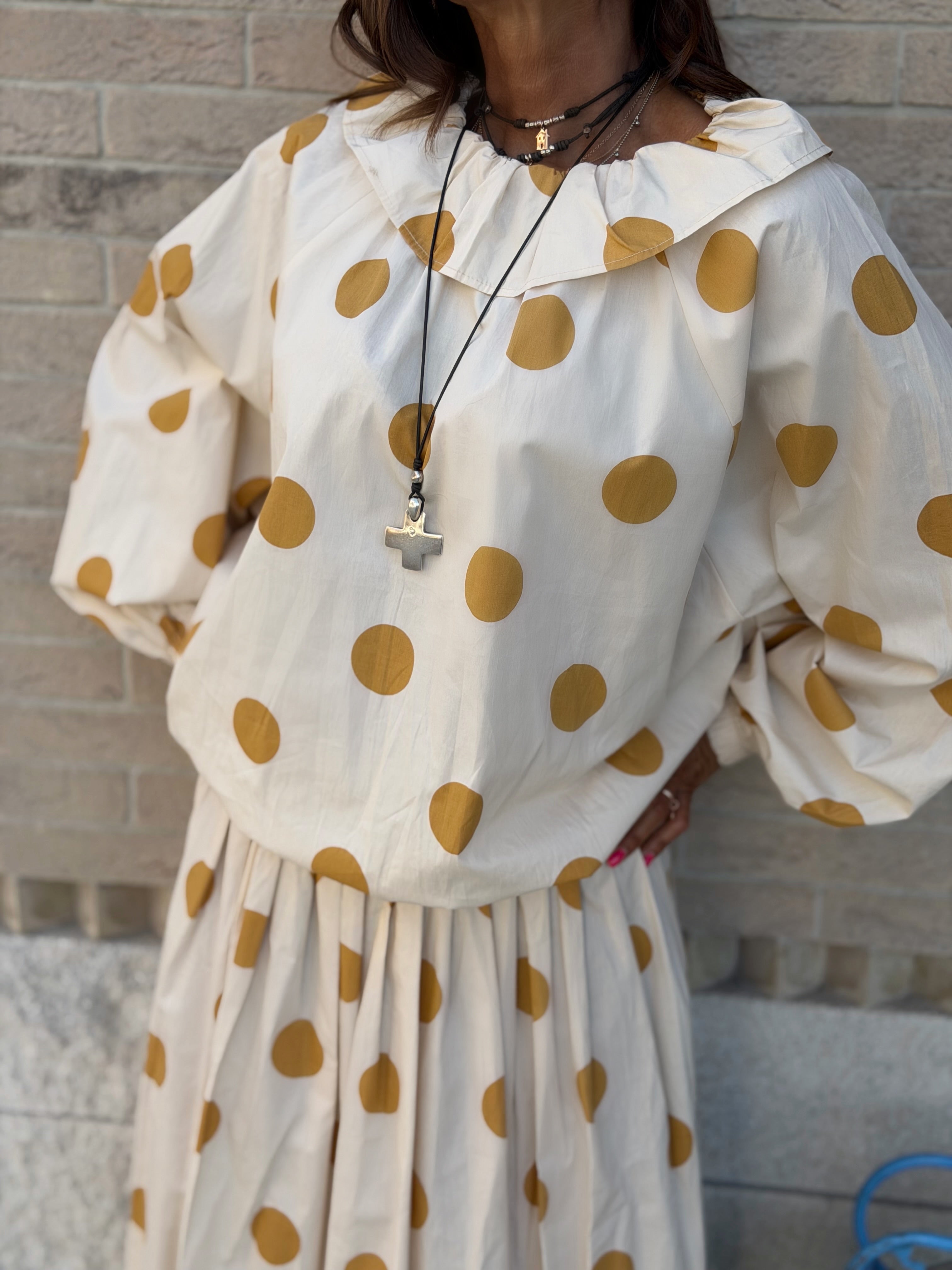 Blusa Over a Pois Allegra - Giallo Ocra