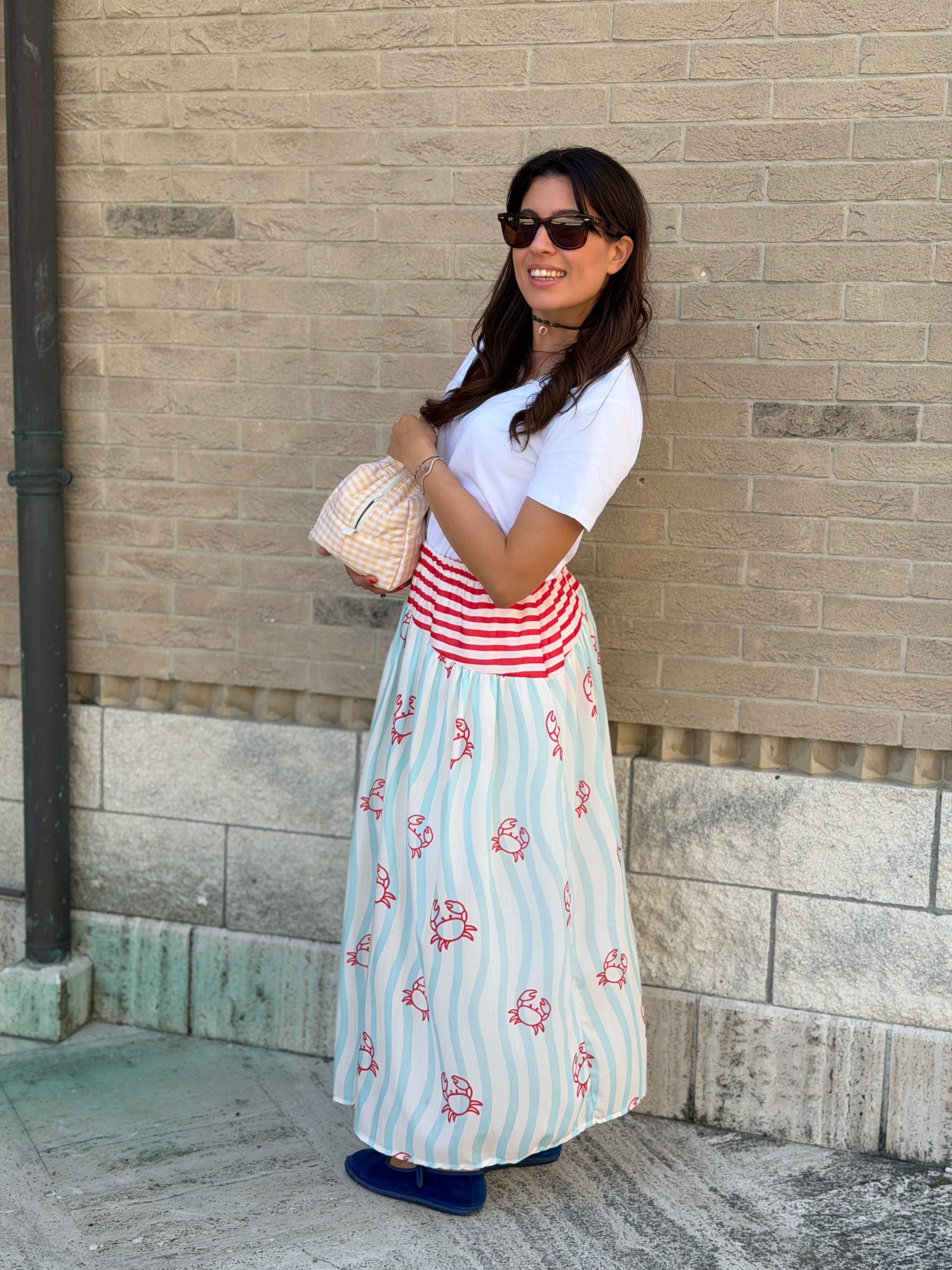 Gonna Righe Polignano - Bianco