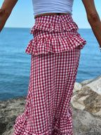 Maxi Gonna Vichy Lumina - Rosso