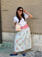Gonna Righe Polignano - Bianco
