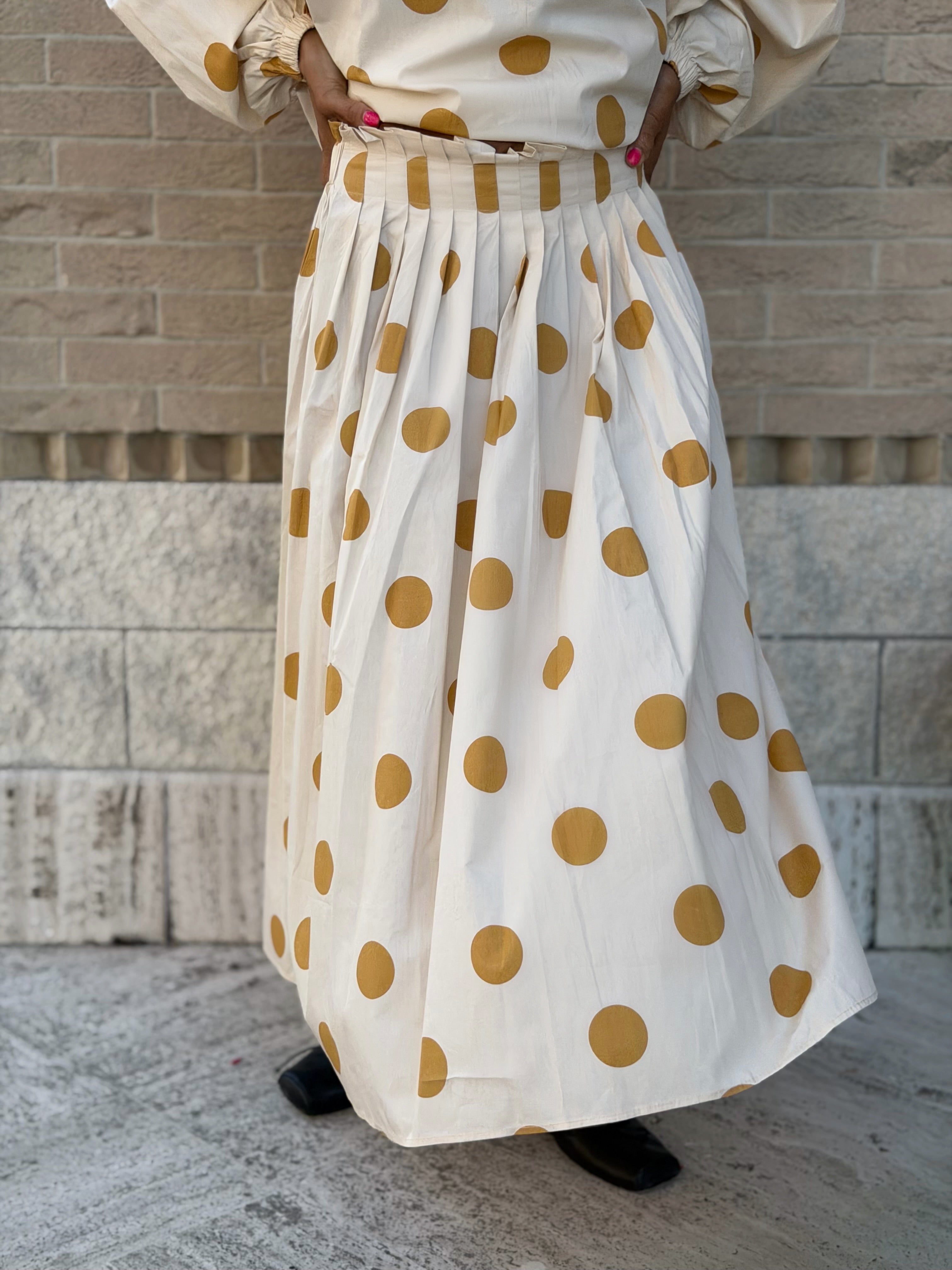 Gonna a Pois Allegra - Giallo Ocra