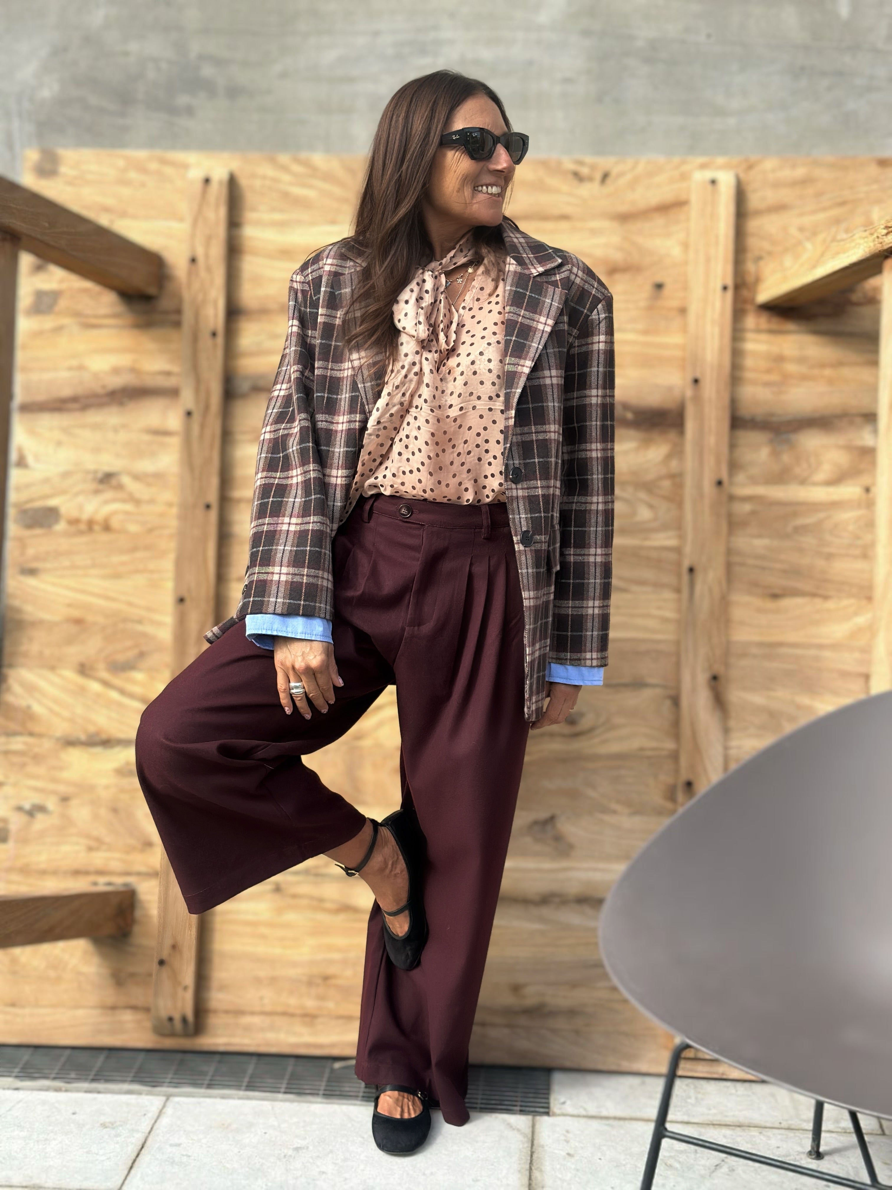 Pantalone Sartoriale con Pences Bordeaux