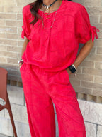Blusa in Cotone Sangallo Milos - Corallo