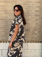 Gilet in Denim Animalier Texas - Ecrù