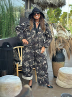 Bomber Camouflage con Cappuccio in felpa