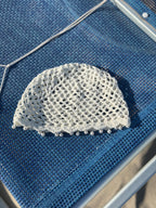 Cappellino Uncinetto con Perline - Bianco