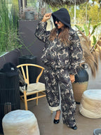 Bomber Camouflage con Cappuccio in felpa