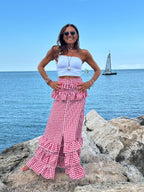 Maxi Gonna Vichy Lumina - Rosso