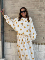 Blusa Over a Pois Allegra - Giallo Ocra