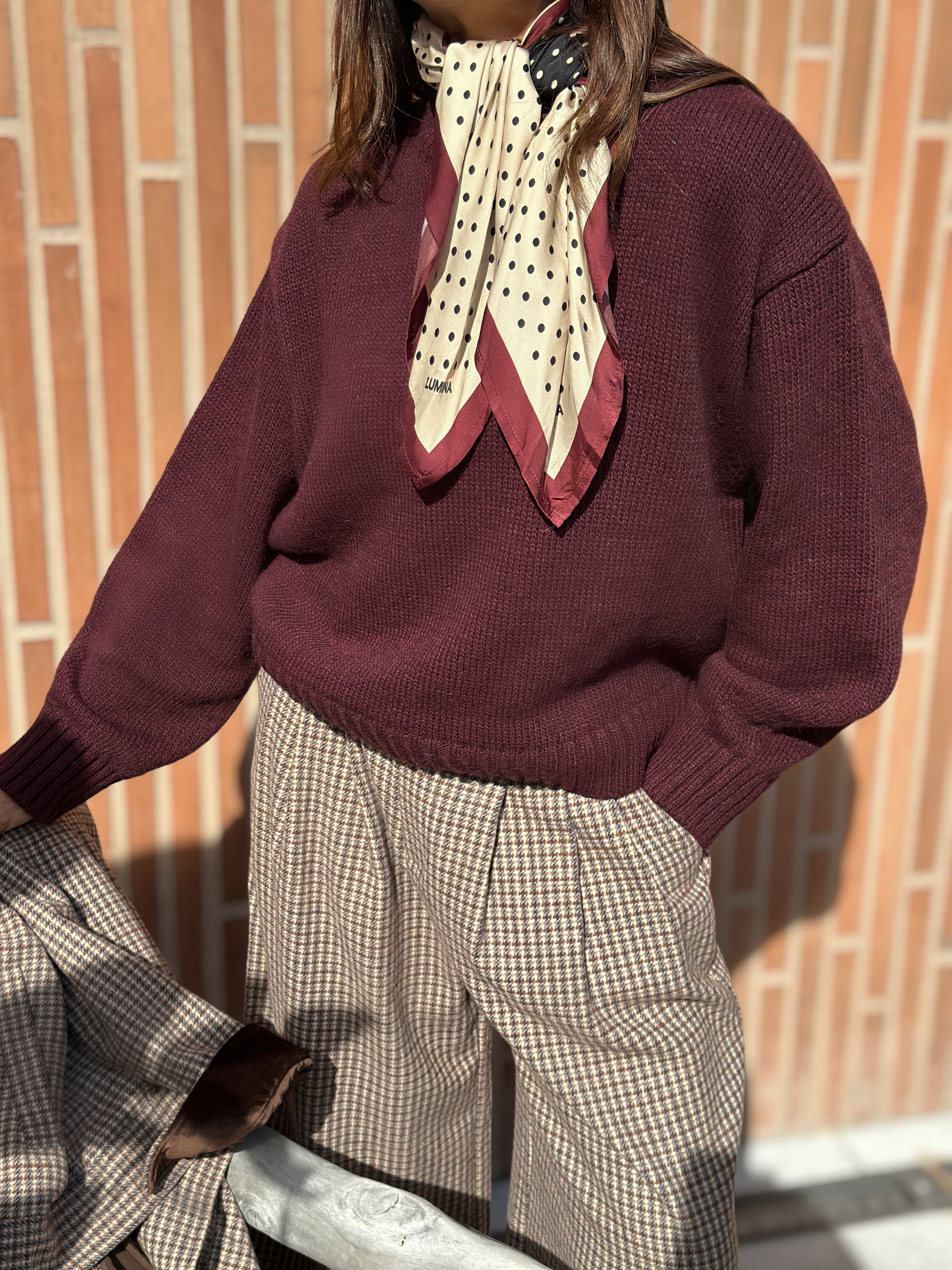 Maglione Basic Oversize Bordeaux