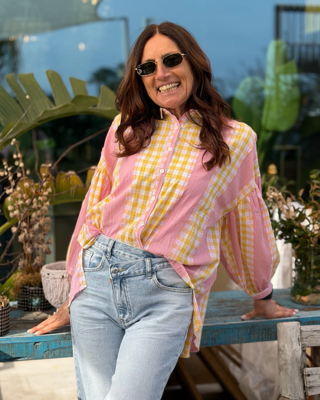 Camicia Patchwork Rosa