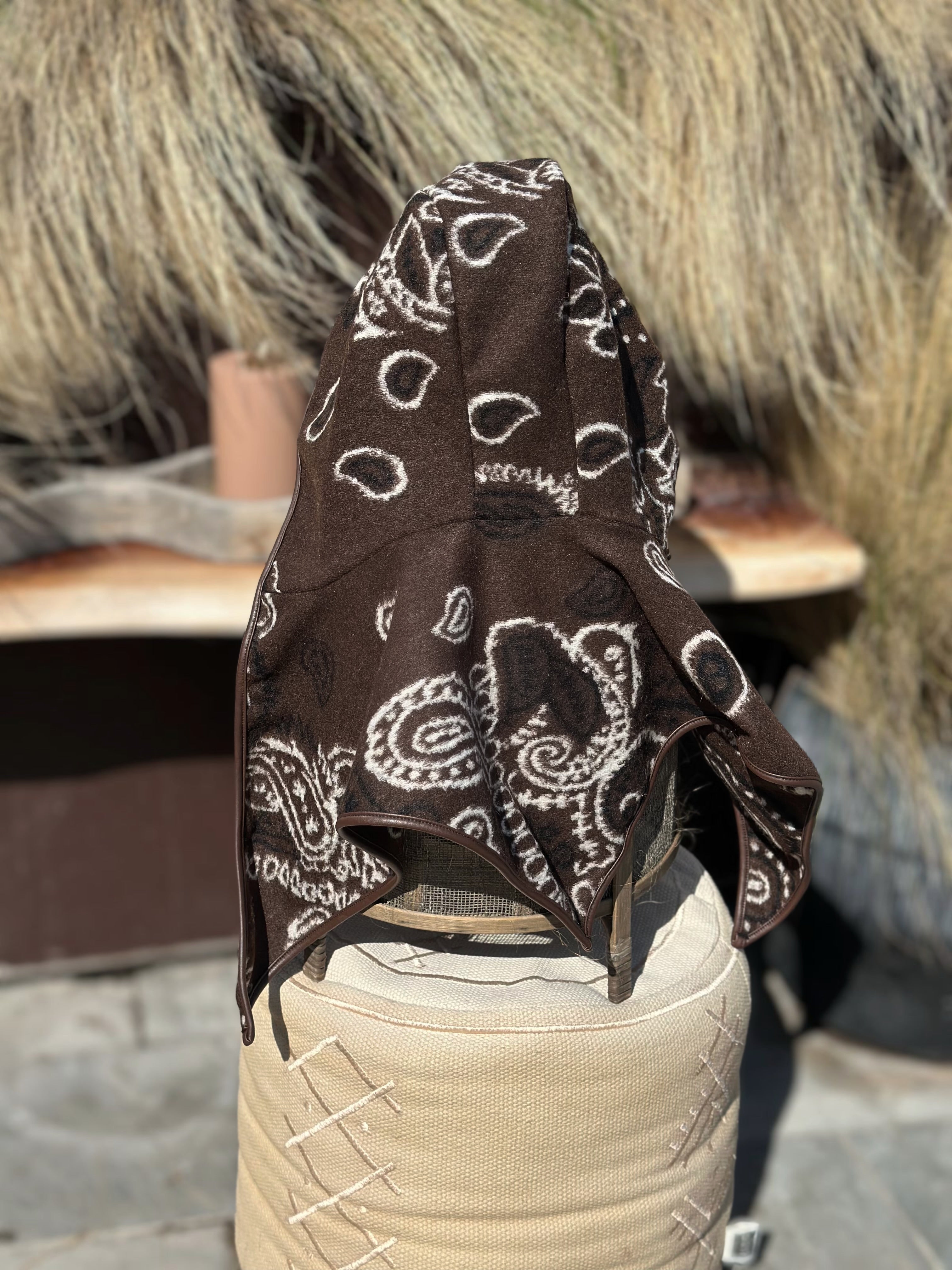 Cappuccio Misto Lana Paisley Cioccolato