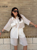 Camicia Over in Cotone Sangallo Mykonos - Bianco