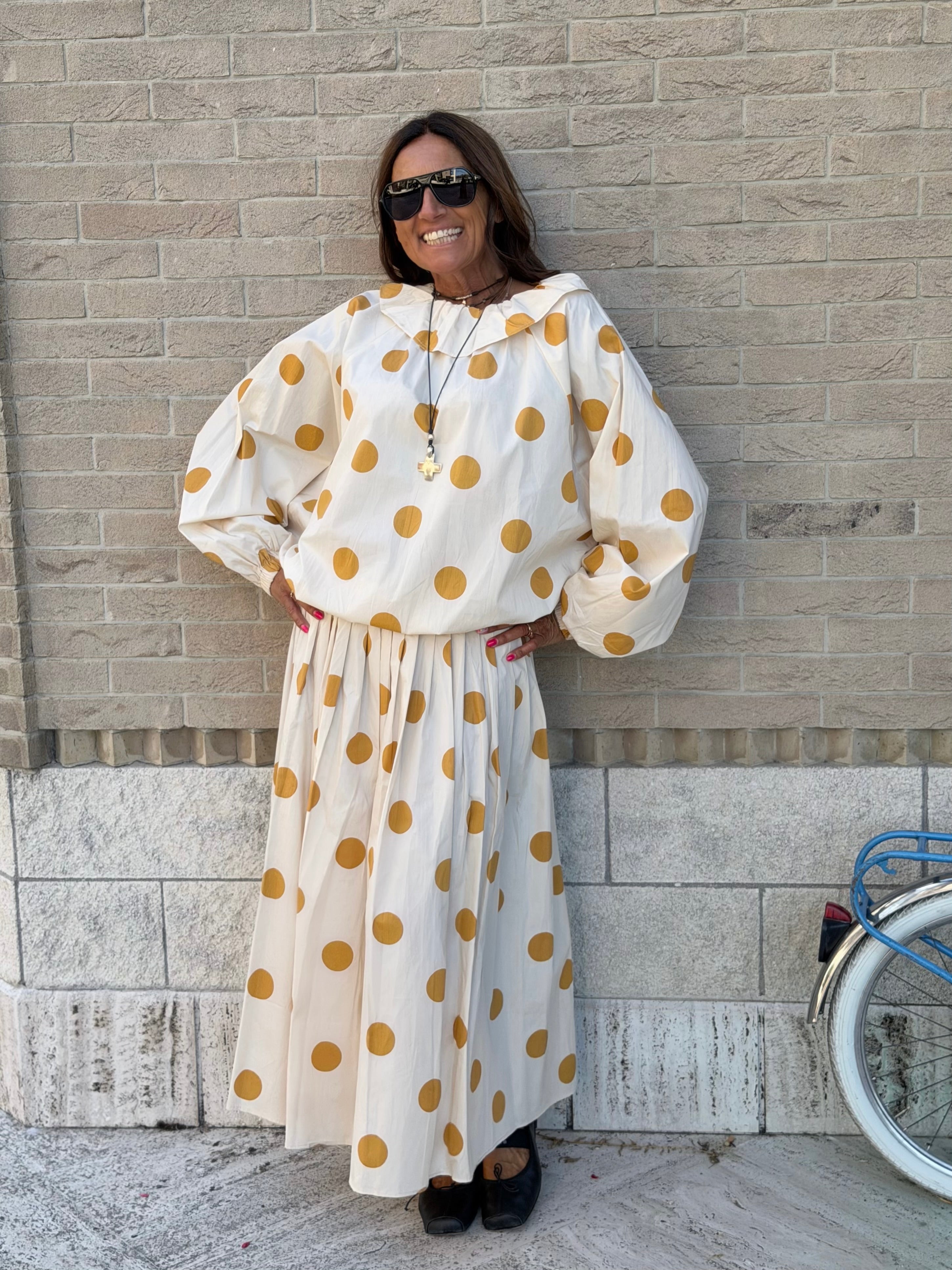 Gonna a Pois Allegra - Giallo Ocra