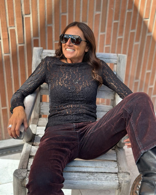 Maglia in Pizzo Nero