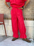 Pantalone in Cotone Sangallo Milos - Corallo