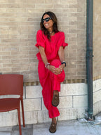 Pantalone in Cotone Sangallo Milos - Corallo