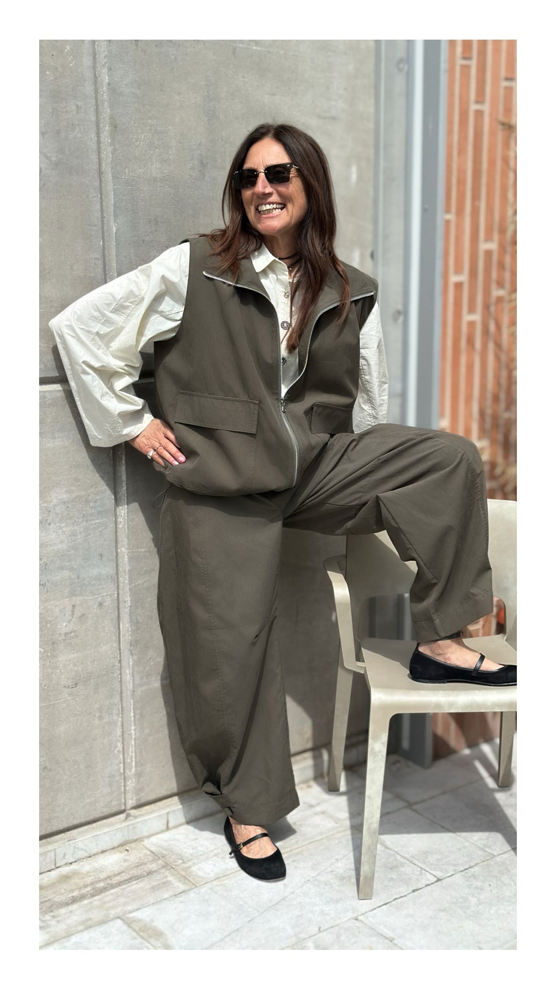 Gilet Bomber con Tasconi | Verde Militare