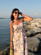 Abito Floreale in Lino e Viscosa