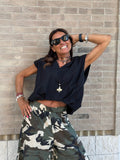 Blusa Mussola di Cotone Bonita - Nero