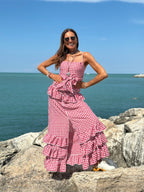 Top Volants Vichy Lumina - Rosso