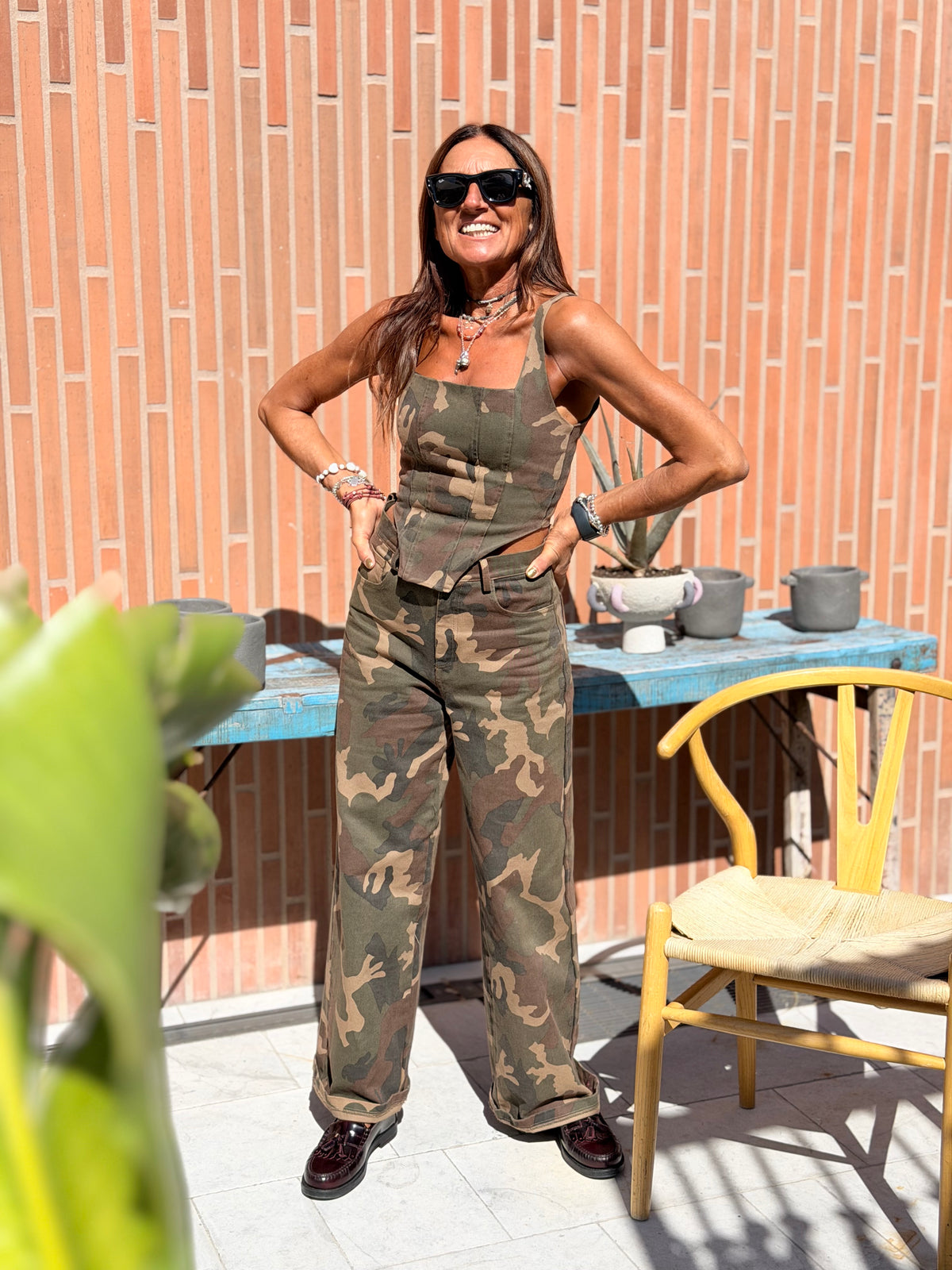 Denim Palazzo Camouflage