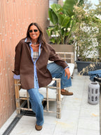 Maxi Camicia Over Cotone Cioccolato